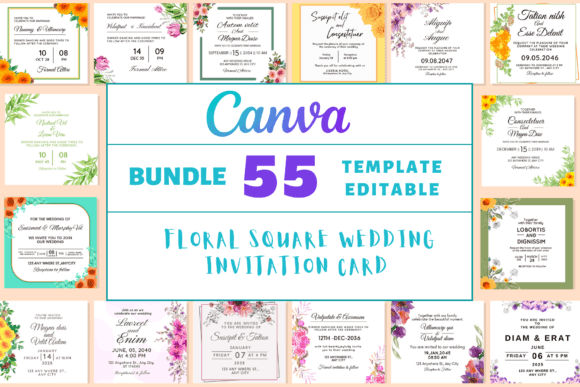 Download 55 Floral Square Wedding Invitation Card - Premium Resources